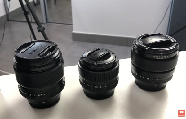 Le XF 35 mm f/1.4 comparé au XF 56 mm f/1.2 (à gauche) et au XF 23 mm f/1.4 (à droite)