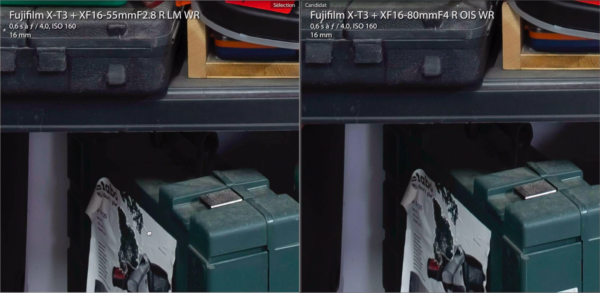 Comparaison contraste du Fuji XF 16-80